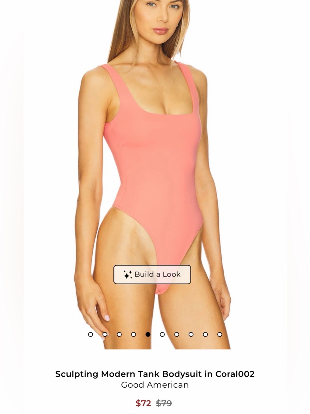 Good American Coral Sculpting Tank One-Piece